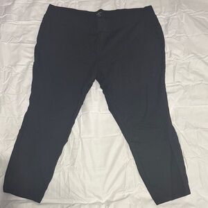 LOFT Black Checkered Ponte Ankle Pants